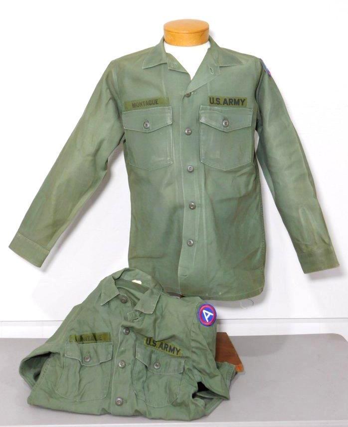 US Army Field Shirts w/ 3rd Army Patch and Name Tag, Two (2)