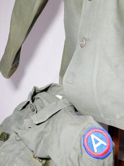 US Army Field Shirts w/ 3rd Army Patch and Name Tag, Two (2)