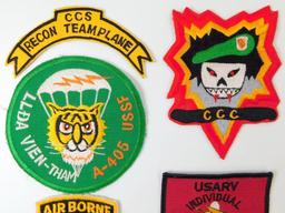 US Vietnam Era Army Special Forces Patches and Tabs, Group of Eleven (11)