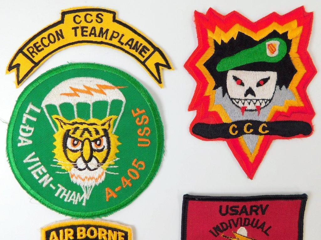 US Vietnam Era Army Special Forces Patches and Tabs, Group of Eleven (11)
