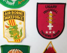US Vietnam Era Army Special Forces Patches and Tabs, Group of Eleven (11)