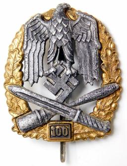 German WWII Army 100 General Assault Badge