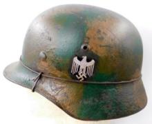 German WWII Army M-35 Camouflage Single Decal Combat Helmet