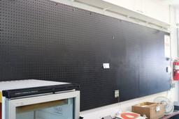12' Black painted peg board