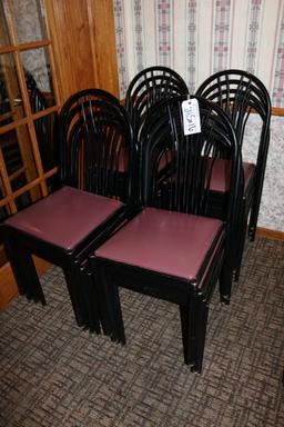 Times 16 - Black metal frame with mauve vinly dining chairs