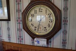 16" oak framed wall clock