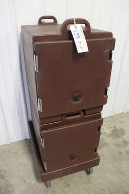 Cambro portable double insulated catering boxes with portable cart