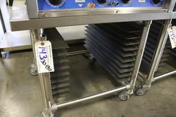 30" x 30" stainless portable equipment stand with sheet pan rack