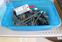 Tote of silverware