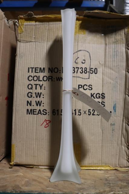 Times 18 - 20" tall frosted white vases