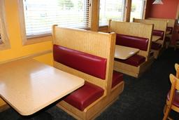Times 4 - Solid Oak & burgundy vinyl  4 passenger booth openings with table