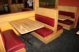 Times 4 - Solid Oak & burgundy vinyl  4 passenger booth openings with table