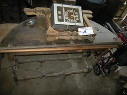 gate leg table and clock