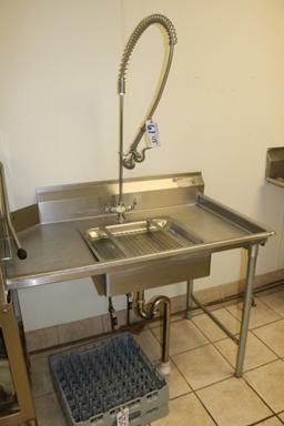 Eagle 48" right hand stainless soil table with pre rinse