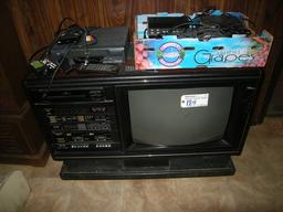 All to go   Curtis Mathis Self Contained Stereo TV, cassette, VHS, tuner an