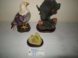 Resin buffalo, eagle and geico