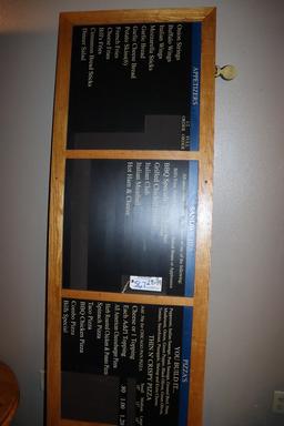 28" x 99" oak accent menu boards - no extra panels