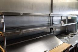 18" x 128" stainless custom over shelf with ticket rail