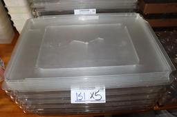 Times 5 - Newer 18" x 26" x 6" food storage containers with cracked/broken