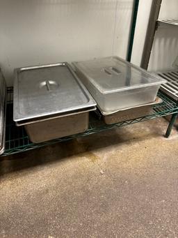 Times 3 - 12" x 20" x 4" perforated & 12" x 20" x 6" stainless inset pans with 1 lid