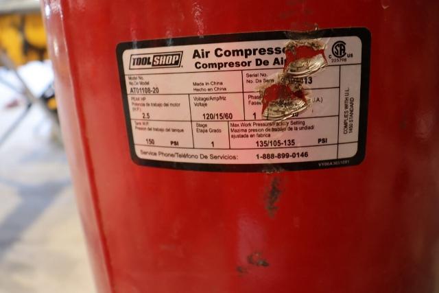 Tool Shop 20 gallon 2.5HP vertical air compressor - 115 volt
