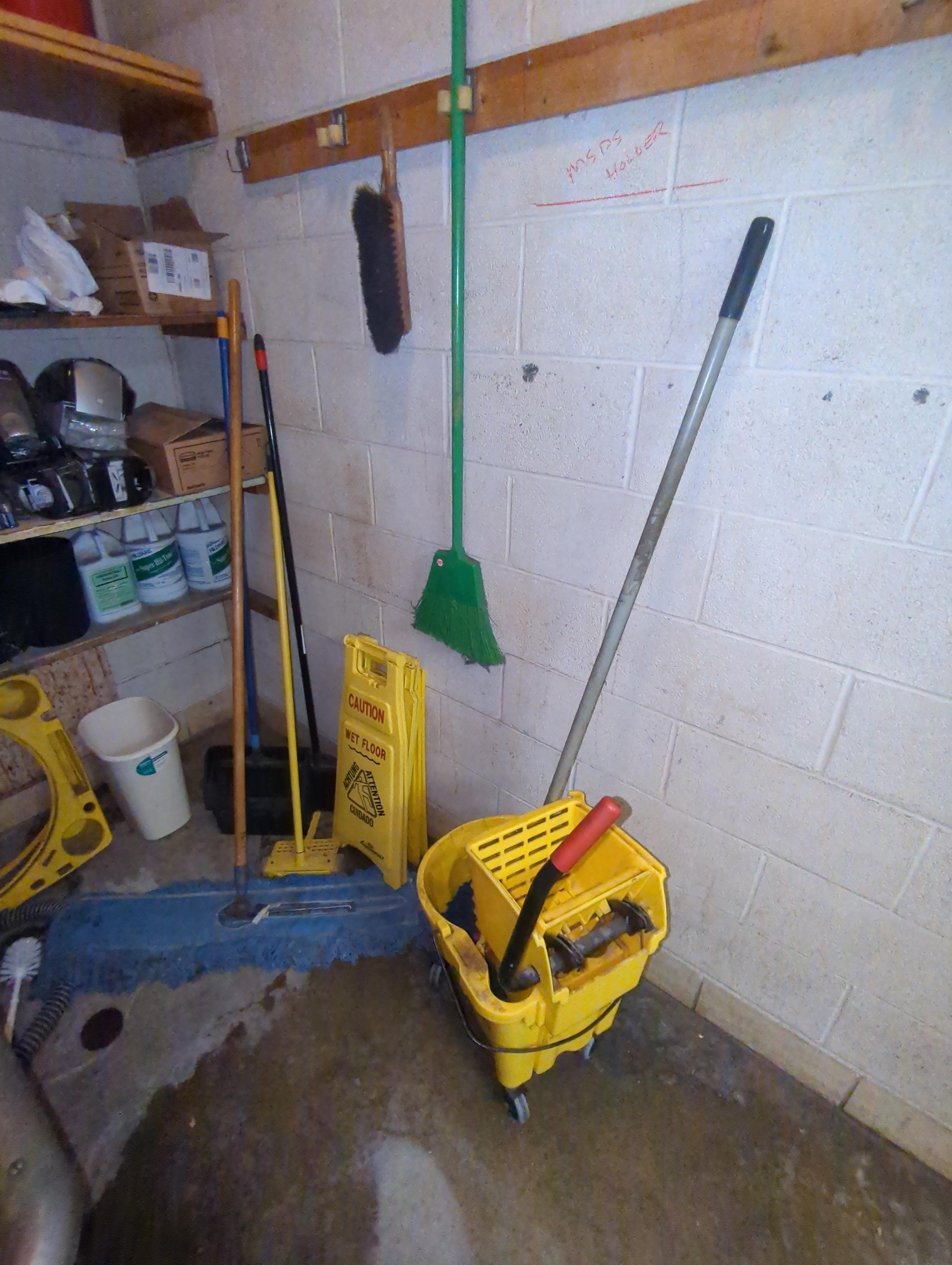 Just added - Room to go - janitorial related - mop bucket, cleaning chemicals & brooms