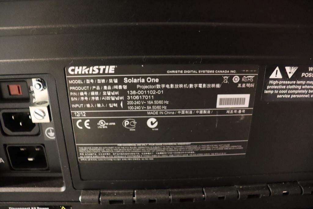 2012 Christie Digital Systems model Solaria One Digital Cinema Projector wi