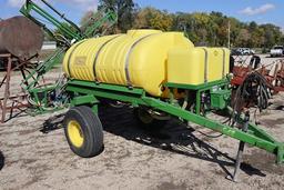 1998 Top Air 500 gallon pull type sprayer, 45' boom, rinse tank, 12.5L - 15