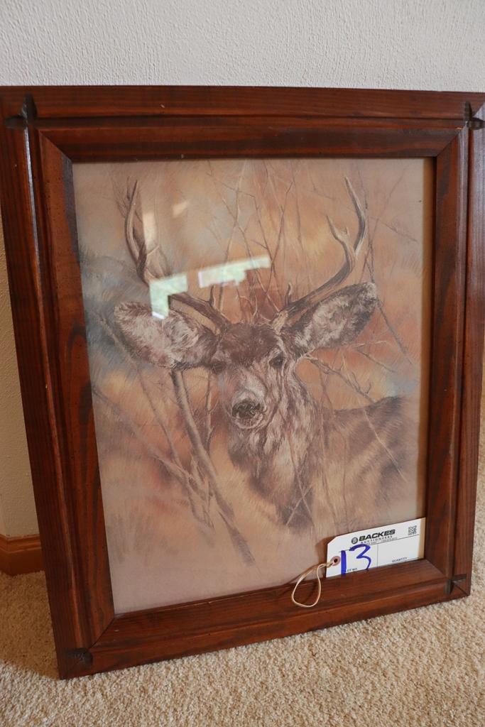 20.5" x 25" framed mule deer print