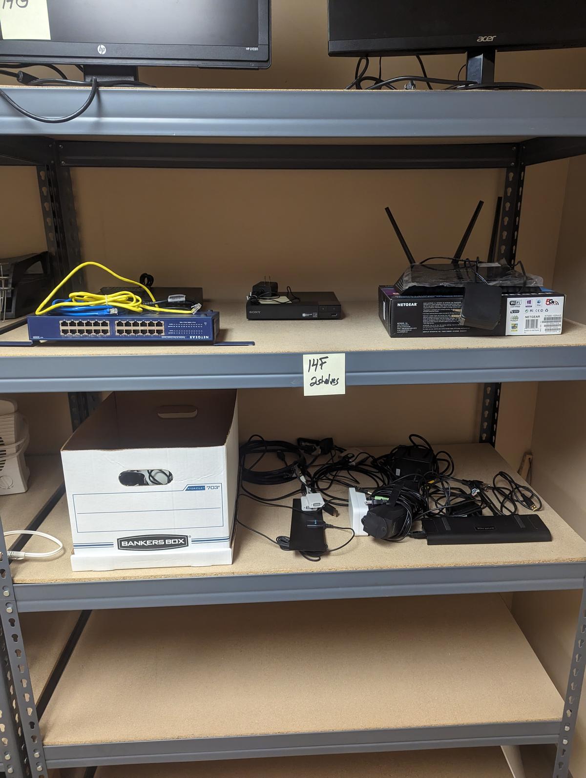All to go - 2 shelves of network routers & switch