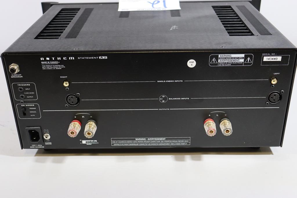 Anthem Statement A2 power 2 channel amplifier - with power cord