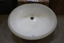 Set of 4 new Gerber PL-3059 bone colored lavatory sinks