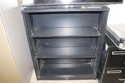 36" Metal book case & 2 drawer lateral filing cabinet