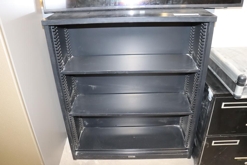 36" Metal book case & 2 drawer lateral filing cabinet