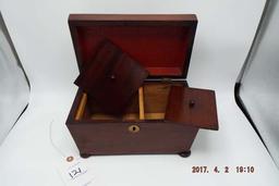 Mahogany tea caddy