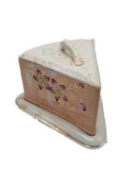 Cheese keeper w/ wedged shaped dome & base