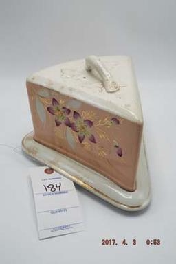 Cheese keeper w/ wedged shaped dome & base