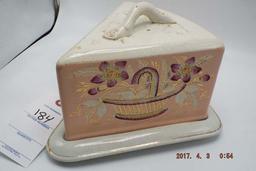 Cheese keeper w/ wedged shaped dome & base