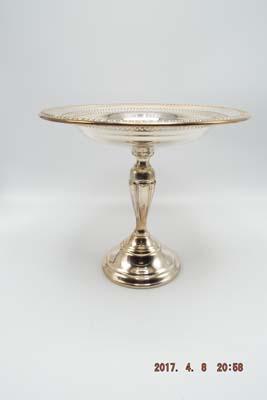 Group of 3 silver compote candy dishes