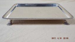 Group of two square silver plate