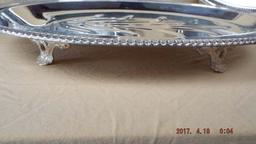 Group of three silver plate trays & platters