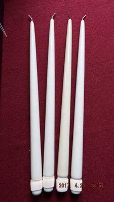 Lumin butane gas tapered dinner candles and base