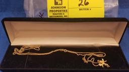 Estate Jewelry:  Pendant Necklace, 14K Yellow Gold Cherub Pendant; 30" Rope Chain