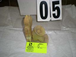 Cactus figurine with Pedro, 7"t x 4 1/2"d x 3"w