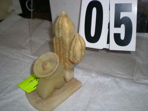 Cactus figurine with Pedro, 7"t x 4 1/2"d x 3"w