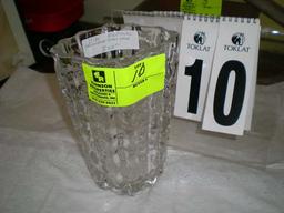 Elliptical hammered vase, 9 1/2"t x 6 1/2"w x 4 14"