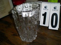 Elliptical hammered vase, 9 1/2"t x 6 1/2"w x 4 14"