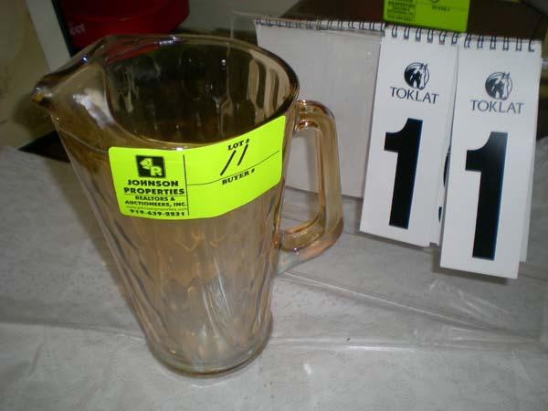 Gold pitcher, 10"t x 5 3/4"