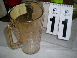 Gold pitcher, 10"t x 5 3/4"