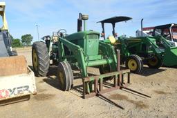 JD 4020 2WD W/ LDR AND HAY FORKS